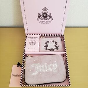 Juicy Couture Blush Pink Wristlet with Gold Chain